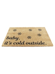 Artsy Mats Natural and Black Baby it's Cold Outside Snowflakes Doormat - Image 11 of 12