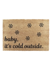 Artsy Mats Natural and Black Baby it's Cold Outside Snowflakes Doormat - Image 7 of 12