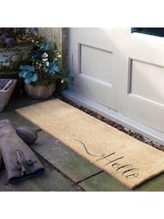 Artsy Mats Natural and Black Hello Scribble Patio Doormat - Image 1 of 6