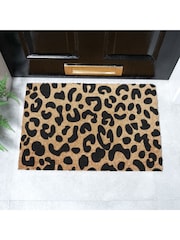 Artsy Mats Natural and Black Leopard Print Doormat - Image 1 of 11