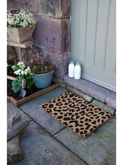 Artsy Mats Natural and Black Leopard Print Doormat - Image 5 of 11