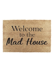 Artsy Mats Natural and Black Welcome To The Mad House Doormat - Image 12 of 12