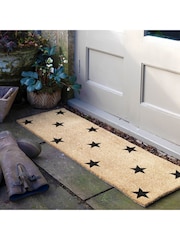Artsy Mats Natural and Black Multi Stars Patio Doormat - Image 1 of 6