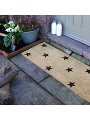 Artsy Mats Natural and Black Multi Stars Patio Doormat - Image 3 of 6