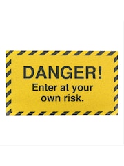 Artsy Mats Yellow Danger Enter At Your Own Risk Doormat - Image 2 of 3