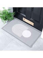 Artsy Mats Multi Grey Abstract Sphere Indoor  Outdoor Doormat - Image 1 of 2