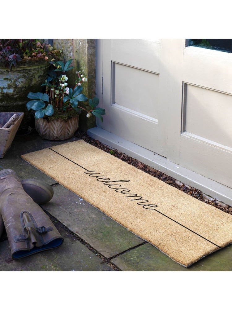 Artsy Mats Natural and Black Welcome Patio Doormat - Image 1 of 6