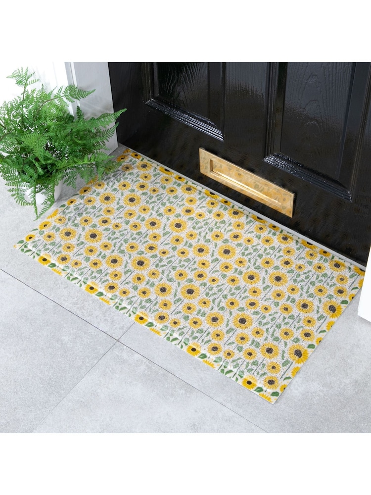 Artsy Mats Yellow Sunflower Pattern Doormat - Image 1 of 3