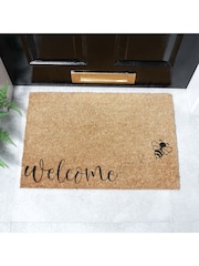 Artsy Mats Natural and Black Welcome Bee Doormat - Image 1 of 12