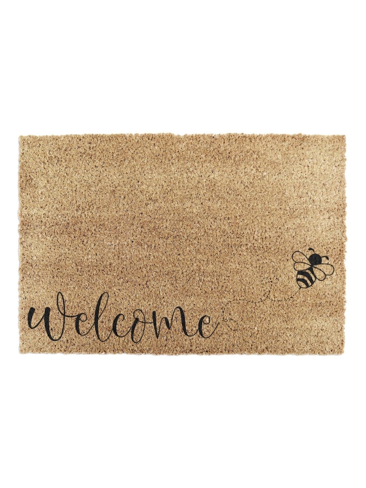 Artsy Mats Natural and Black Welcome Bee Doormat - Image 11 of 11 Artsy Mats Natural and Black Welcome Bee Doormat - Image 11 of 11