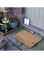 Artsy Mats Natural and Black Welcome Bee Doormat - Image 2 of 12