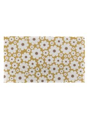 Artsy Mats Mustard Green and Cream Flower Doormat - Image 2 of 3