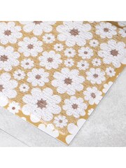 Artsy Mats Mustard Green and Cream Flower Doormat - Image 3 of 3