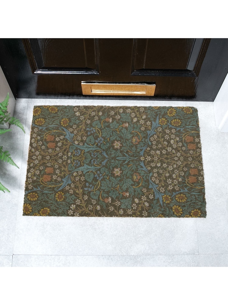 Artsy Mats Brown William Morris Tulips Doormat - Image 1 of 13