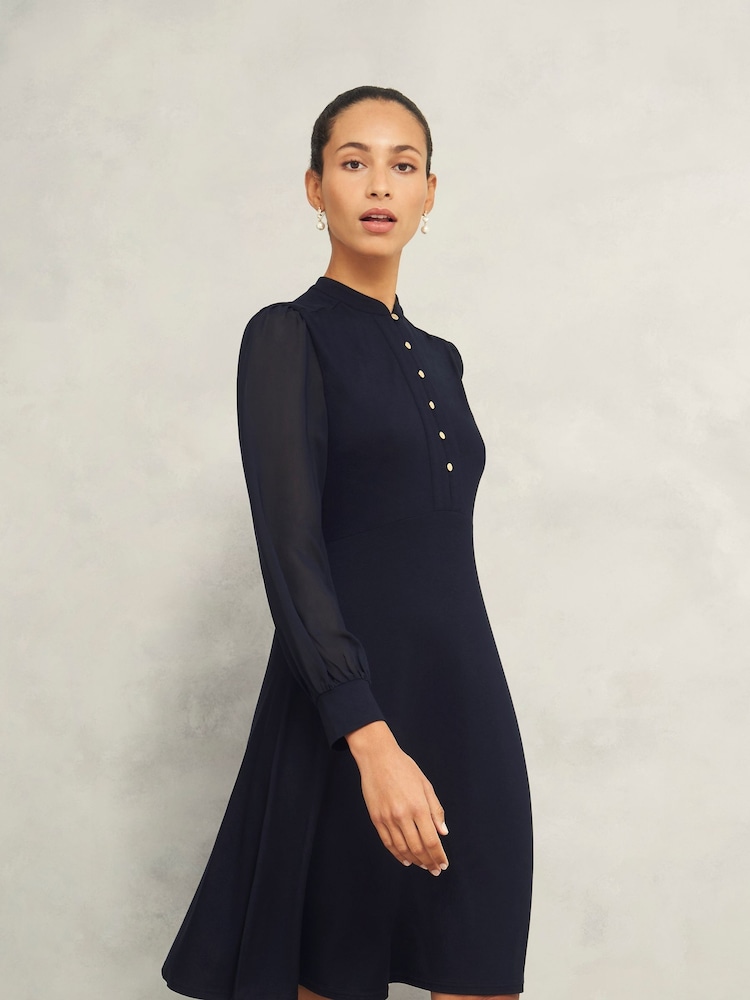 Hobbs Blue Liberty Jersey Dress - Image 1 of 4