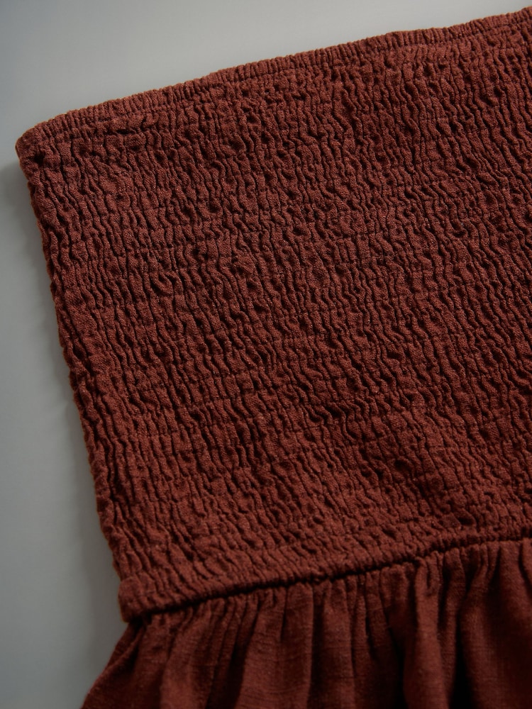 The Set Brown Red/Neutral Stripe 2 Pack Bandeau Maxi Dress with Linen - Image 10 of 10 The Set Brown Red/Neutral Stripe 2 Pack Bandeau Maxi Dress with Linen - Image 10 of 10