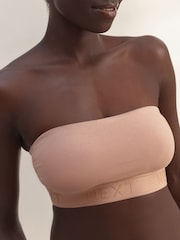 White/Pink/Khaki Cotton Rich Bandeau Ultimate Comfort Bras 3 Pack - Image 4 of 5