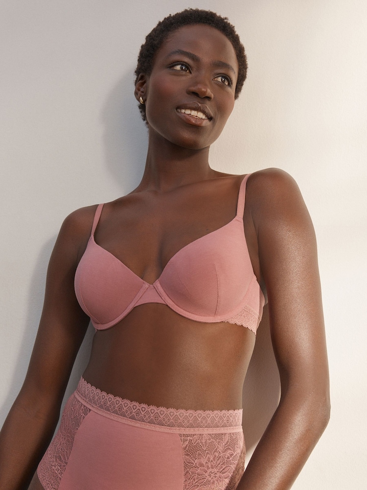 Taupe Pad Full Cup Ultimate Comfort Premium Lace & Micro Modal Bra - Image 1 of 5
