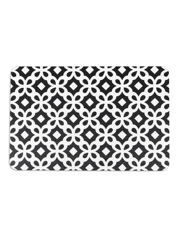 Artsy Mats White Black Pattern White Stone Non Slip Bath Mat - Image 5 of 5