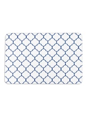 Artsy Mats Blue Trellis White Stone Non Slip Bath Mat - Image 2 of 5