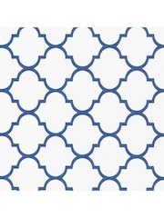Artsy Mats Blue Trellis White Stone Non Slip Bath Mat - Image 3 of 5