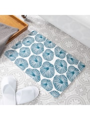 Artsy Mats Blue Swirl White Stone Non Slip Bath Mat - Image 1 of 5