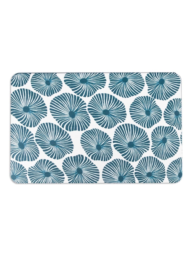 Artsy Mats Blue Swirl White Stone Non Slip Bath Mat - Image 2 of 5