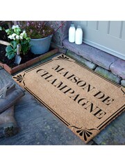 Artsy Mats Natural/Black Country Home Maison De Champagne Extra Large Doormat - Image 1 of 12