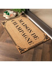 Artsy Mats Natural/Black Country Home Maison De Champagne Extra Large Doormat - Image 3 of 12
