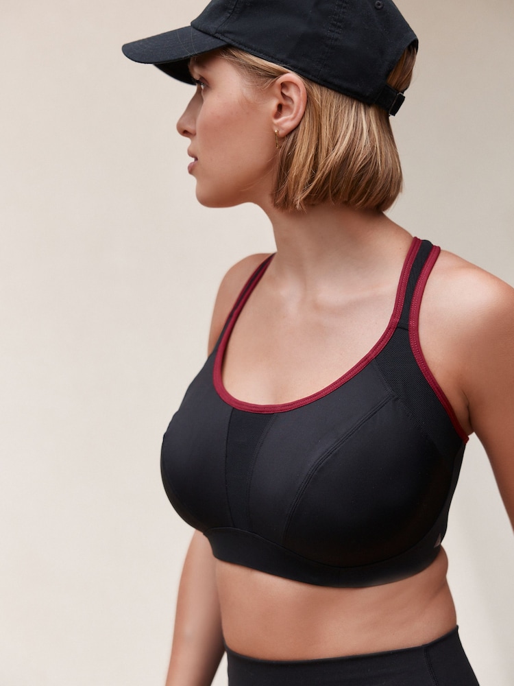 Black F-K Ultimate Support Cushioned Comfort Wired High Impact Sports Bra - Image 1 of 11