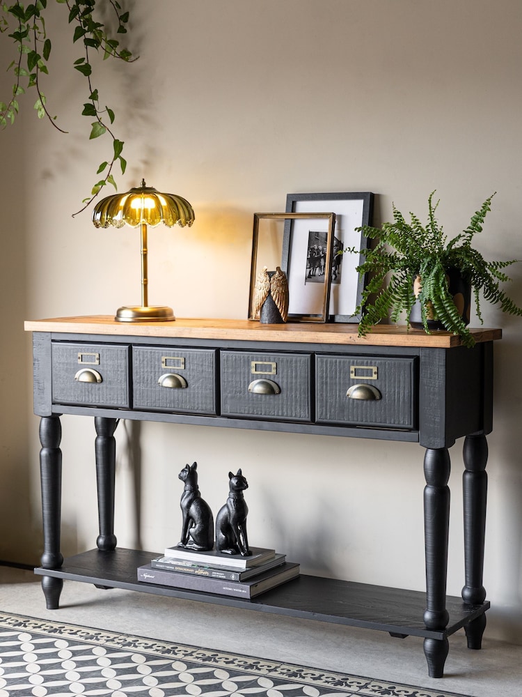 Rockett St George Black Apothecary Style Console Table - Image 1 of 8