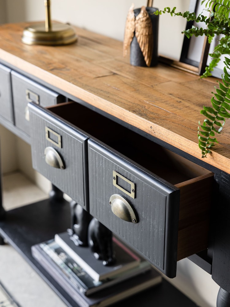 Rockett St George Black Apothecary Style Console Table - Image 2 of 8