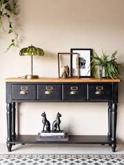 Rockett St George Black Apothecary Style Console Table - Image 3 of 8