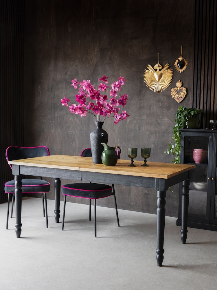 Rockett St George Black Apothecary Style 6 Seater 6 to 8 Seater Dining Table - Image 2 of 7