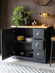 Rockett St George Black Large Apothecary Style Small Sideboard - Image 2 of 8
