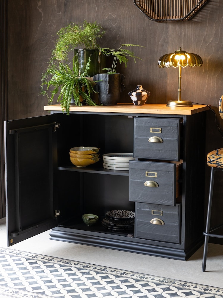 Rockett St George Black Large Apothecary Style Small Sideboard - Image 2 of 8