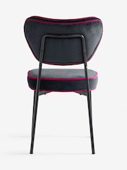 Rockett St George Set of 2 Charcoal Grey and Pink Velvet Perfect Dining Chairs - Image 7 of 8