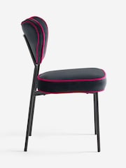 Rockett St George Set of 2 Charcoal Grey and Pink Velvet Perfect Dining Chairs - Image 8 of 8