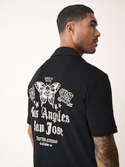 Black Tattoo Graphic Jersey Shirt - Image 3 of 5