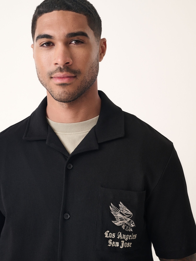 Black Tattoo Graphic Jersey Shirt - Image 5 of 5