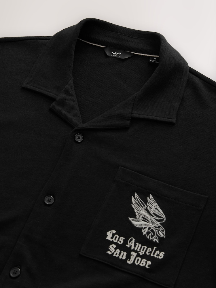 Black Tattoo Graphic Print Jersey Shirt - Image 9 of 9 Black Tattoo Graphic Print Jersey Shirt - Image 9 of 9