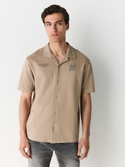 Stone Brown Graphic Jersey Shirt - Image 3 of 10