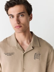 Stone Brown Graphic Jersey Shirt - Image 4 of 10