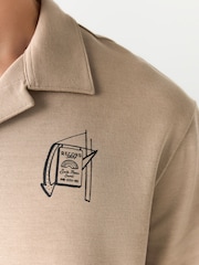 Stone Brown Graphic Jersey Shirt - Image 6 of 10