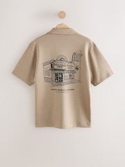 Stone Brown Graphic Jersey Shirt - Image 8 of 10