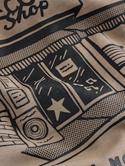 Stone Brown Graphic Jersey Shirt - Image 9 of 10