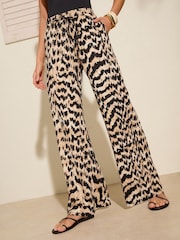 Imprimeu animal - Friends Like These Material încrețit Jersey Evazat Pantaloni - Image 1 of 4