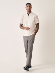 Neutral Marl Textured Stripe Jersey Shirt - Image 3 of 8