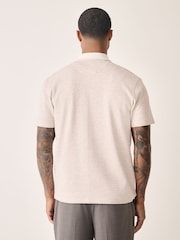 Neutral Marl Textured Stripe Jersey Shirt - Image 4 of 8