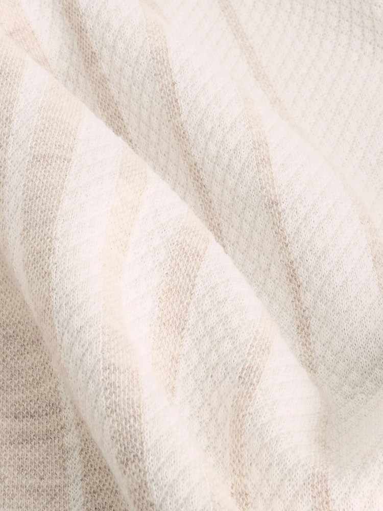 Neutral Marl Textured Stripe Jersey Shirt - Image 8 of 8